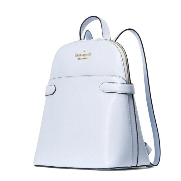 New Kate Spade Staci Saffiano Leather Dome Backpack Pale Hydrangea - Picture 2 of 4